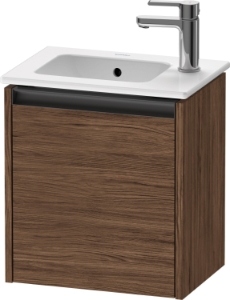 DURAVIT K25060L21210000 K25060 Ketho.2 Vanity Unit, 17.322 in OAH x 16.141 in OAW x 11.496 in OAD, Wall Mounting, Walnut Dark Decor Cabinet