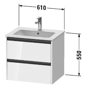 DURAVIT K25262030300000 K25262 Ketho.2 Vanity Unit, 21.653 in OAH x 24.015 in OAW x 18.897 in OAD, Wall Mounting, Natural Oak Cabinet