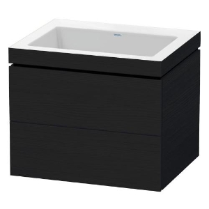 DURAVIT LC6926N1616 LC6926 N/O L-Cube Vanity Unit, 500 mm OAH x 600 mm OAW x 480 mm OAD, Black Oak Cabinet