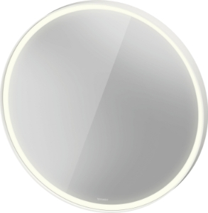 DURAVIT LC7376000006000 LC7376 L-Cube Lighting Mirror, Round Shape, LED Lamp, White Matte