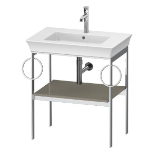 DURAVIT WT4546BH2H2 WT4546B White Tulip Console, 26.875 in L x 17.75 in W, Floor Standing Mounting, Stone Gray High Gloss
