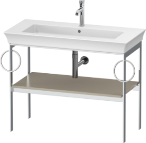 DURAVIT WT4547B6060 WT4547B White Tulip Console, 38.75 in L x 17.75 in W, Floor Standing Mounting, Taupe Satin Matte