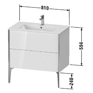 DURAVIT XV44820B230 XV4482 XViu Vanity Unit, 23.375 in OAH x 18.875 in OAW x 31.875 in OAD, Floor Standing Mounting, Natural Oak Cabinet