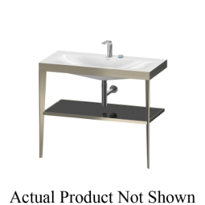 DURAVIT XV4716NB240 XViu C-Bonded Furniture Washbasin With Matte Black Metal Console, 39-3/8 in L x 19 in W x 33-1/2 in H, Floor Standing Mount, Ceramic