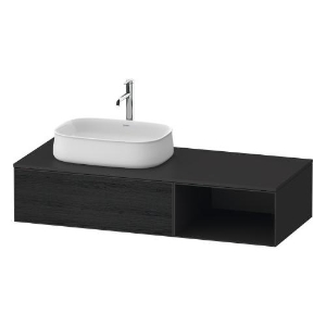 DURAVIT ZE4818063840000 ZE4818 Vanity Unit, 11.06 in OAH x 51.18 in OAW x 21.7 in OAD, Wall Mounting, Black Line Structure/White Cabinet