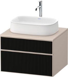 DURAVIT ZE4820063830000 ZE4820 Vanity Unit, 17.401 in OAH x 25.590 in OAW x 21.653 in OAD, Wall Mounting, Black Line Structure/Taupe Cabinet