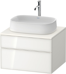 DURAVIT ZE4820064840000 ZE4820 Vanity Unit, 17.401 in OAH x 25.590 in OAW x 21.653 in OAD, Wall Mounting, Black Line Structure/White Cabinet