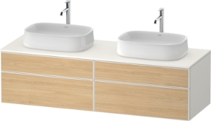 DURAVIT ZE4825B30840000 ZE4825 Vanity Unit, 17.401 in OAH x 62.992 in OAW x 21.653 in OAD, Wall Mounting, Natural Oak/White Cabinet