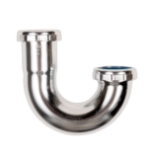 Dearborn® 651-1 J-Bend, 1-1/2 in Nominal, 20 ga, Brass, Polished Chrome