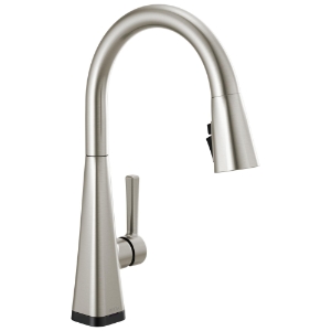 DELTA® 19802TZ-SP-DST Lenta™ Single Faucet, 1.8 gpm Flow Rate, Spotshield Stainless, 1 Handle, 1 or 3 Faucet Holes, Domestic, Commercial