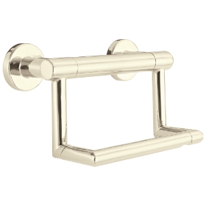 DELTA® 41550-PN Decor Assist™ Contemporary Toilet Tissue Holder with Assist Bar, 300 lb Capacity, 4-1/2 in H, Polished Nickel
