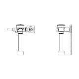 DELTA® Teck® 81T201-30-48 Exposed Manual Flush Valve with Sloan Tail, 25 gpm, 1-1/2 in Inlet, 1-1/2 in Spud, 25 psi, Chrome