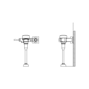 DELTA® Teck® 81T231-30-05 Exposed Manual Flush Valve, 8 gpm, 3/4 in Spud, 25 psi, Chrome