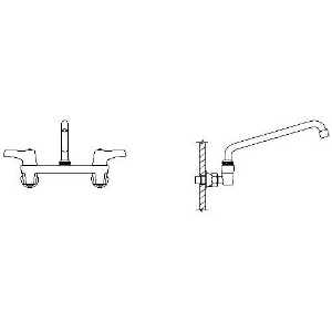 DELTA® Commercial 28T4443 Sink Faucet, 1.5 gpm, 8 in Center, Swivel Spout, Polished Chrome, 2 Handles