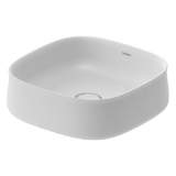 DURAVIT 2373423279 237342 Zencha Vessel Sink, Square Shape, 16-1/2 in W x 16-1/2 in L, Ground Mounting, White Satin Matte