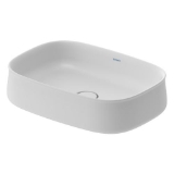 DURAVIT 2373553279 237355 Zencha Vessel Sink, Square Shape, 21-5/8 in W x 15-3/8 in L, Ground Mounting, White Satin Matte