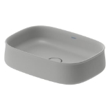 DURAVIT 2373556779 237355 Zencha Vessel Sink, Square Shape, 21-5/8 in W x 15-3/8 in L, Ground Mounting, Gray Satin Matte