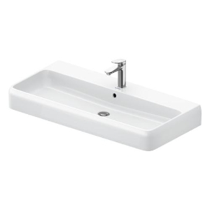 DURAVIT 2382100000 238210 Qatego Furniture Sink, Rectangular Shape, 39.375 in W x 18.5 in L, White High Gloss