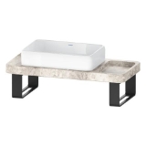 DURAVIT D4800500 D4800 Qatego Sink, Rectangular Shape, 15.75 in H x 39.375 in W x 17.75 in L, Wall Mounting, Stone, Travertin