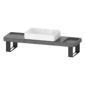 DURAVIT D4800900 D4800 Qatego Sink, Rectangular Shape, 15.75 in H x 55.125 in W x 17.75 in L, Wall Mounting, Lavica Stone