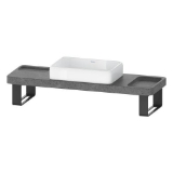 DURAVIT D4800900 D4800 Qatego Sink, Rectangular Shape, 15.75 in H x 55.125 in W x 17.75 in L, Wall Mounting, Lavica Stone