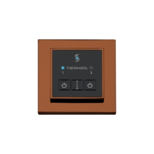 THERMASOL® ESM-ACOP Easy Start Modern Steam Shower Control Unit, Indication LED Display, Square Panel, Antique Copper