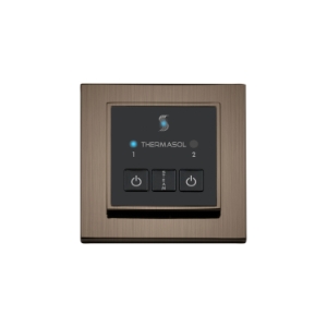 THERMASOL® ESM-AN Easy Start Modern Steam Shower Control Unit, Indication LED Display, Square Panel, Antique Nickel