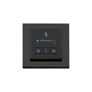 THERMASOL® ESM-MB Easy Start Modern Steam Shower Control Unit, Indication LED Display, Square Panel, Matte Black