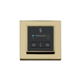 THERMASOL® ESM-PB Easy Start Modern Steam Shower Control Unit, Indication LED Display, Square Panel, Polished Brass