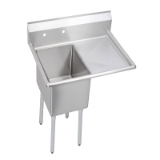 Elkay® 14-1C18X24-R-18X Standard Scullery Sink, 38.5 in L x 29.8 in W x 43.8 in H, Floor Mounting, 16 ga Stainless Steel, 1 Bowls, 1, Right Drainboards, 9 in Backsplash