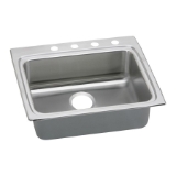 Elkay® LRAD2522403 Lustertone™ Classic Kitchen Sink, Rectangle Shape, 21 in L x 15-3/4 in W Bowl x 3-5/8 in D Bowl, 3 Faucet Holes, 25 in L x 22 in W x 4 in H, Stainless Steel