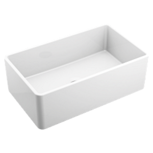 Moen® FC301810 Apron Front Kitchen Sink, Rectangular Shape, 30 in L x 18 in W x 10 in H, Undermount Mount, Fireclay, White