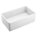 Moen® FC301810 Apron Front Kitchen Sink, Rectangular Shape, 30 in L x 18 in W x 10 in H, Undermount, Fireclay, White