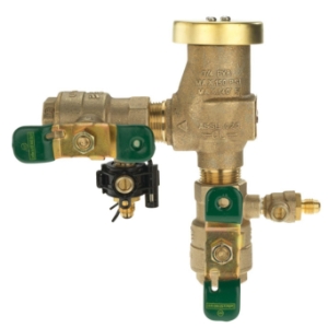 WATTS® T792011 LF800M4QT Angle Backflow Preventer with Flood Sensor, 3/4 in Nominal, NPT End Style, Quarter-Turn Ball Valve, Lead Free Copper Silicon Alloy Body, Vacuum Breaker