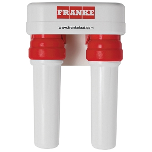 FRANKE FRCNSTR-DUO-2 Dual Canister Multi-Stage Under Sink Water Filtration System, 0.5 gpm Flow Rate, 13-3/4 in H