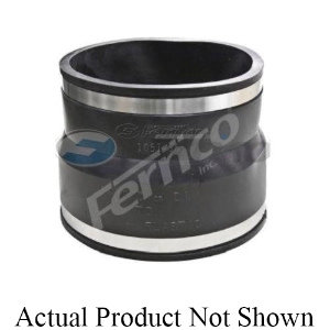 Fernco® 1051-66 Flexible Pipe Coupling, 6 in Nominal, AC/Ductile Iron x Cast Iron/Plastic End Style, PVC