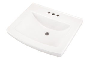 Gerber® G0012515 Burr Ridge™ Pedestal Top Sink, 23-7/8 in W x 8-3/8 in H, Rectangular Sink, 4 in Faucet Hole Spacing