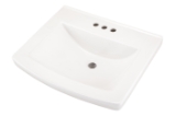 Gerber® G0012515 Burr Ridge™ Pedestal Top Sink, 23-7/8 in W x 8-3/8 in H, Rectangular Sink, 4 in Faucet Hole Spacing, White