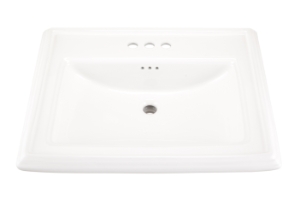 Gerber® G0012555 Logan Square™ Petite Bathroom Sink, Rectangle Shape, 4 in Faucet Hole Spacing, 20-1/8 in W x 20-1/8 in D x 7-3/4 in H, Vitreous China, White