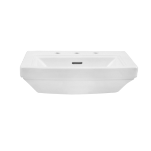 Gerber® G0013509 Hinsdale® Petite Pedestal Top Sink, 21-1/4 in W x 6-5/8 in H, Rectangular Sink, 8 in Faucet Hole Spacing, White