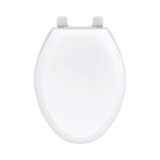 Gerber® G0099213 Toilet Seat with Cover, Elongated Bowl, Closed Front, Polyprolylene, White, Adjustable Hinge