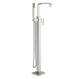 Gerber® D300544BNT D300544 Square Freestanding Tub Filler, 1.75 gpm Flow Rate, 1 in Center, Brushed Nickel, 1 Handle, Residential