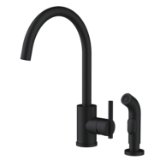 Gerber® D401058BS Parma® Single Handle Faucet, 2.2 gpm Flow Rate, Gooseneck Spout, Satin Black, 1 Handle