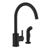 Gerber® D401058BS Parma® Single Handle Faucet, 2.2 gpm Flow Rate, Gooseneck Spout, Satin Black, 1 Handle