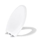 Gerber® G0099849 Toilet Seat with Cover, Elongated Bowl, Closed Front, Solid Polypropylene, White, Adjustable Hinge