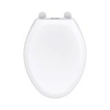 Gerber® G0099849 Toilet Seat with Cover, Elongated Bowl, Closed Front, Solid Polypropylene, White, Adjustable Hinge