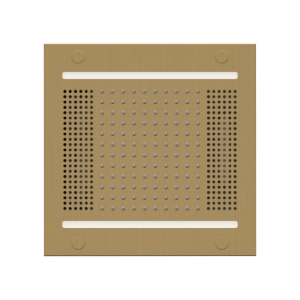 THERMASOL® HVLSR14-SB Hydrovive Single Function Modern Rain Shower Head, 1.8 gpm, 120 Sprays, Ceiling Mounting, 8 in H x 14 in W Head, Satin Brass