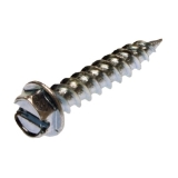 Metallics JQK25 High Performance Sheet Metal Screw, #10, 3/4 in OAL, Indented Hex/Washer Head, Slotted Drive, Steel, Zinc Chromate, Self-Piercing Point