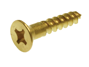 Metallics JFWPB19 Wood Screw, #8, 1 in OAL, Flat Head, Brass, Phillips® Drive, Zinc Plated