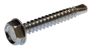 Metallics JTEKD1 Self-Drilling and Tapping Screw, #8-18, 1/2 in OAL, Hex Washer Head, Hex Drive, Steel, Zinc Chromate, Self-Drilling Point